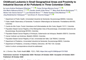 Childhood leukemia in small geographical areas and proximity to industrial sources of air pollutants in three Colombian cities